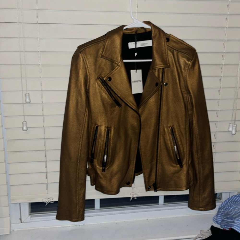 Gold Iro leather jacket new with tags from Farfetch